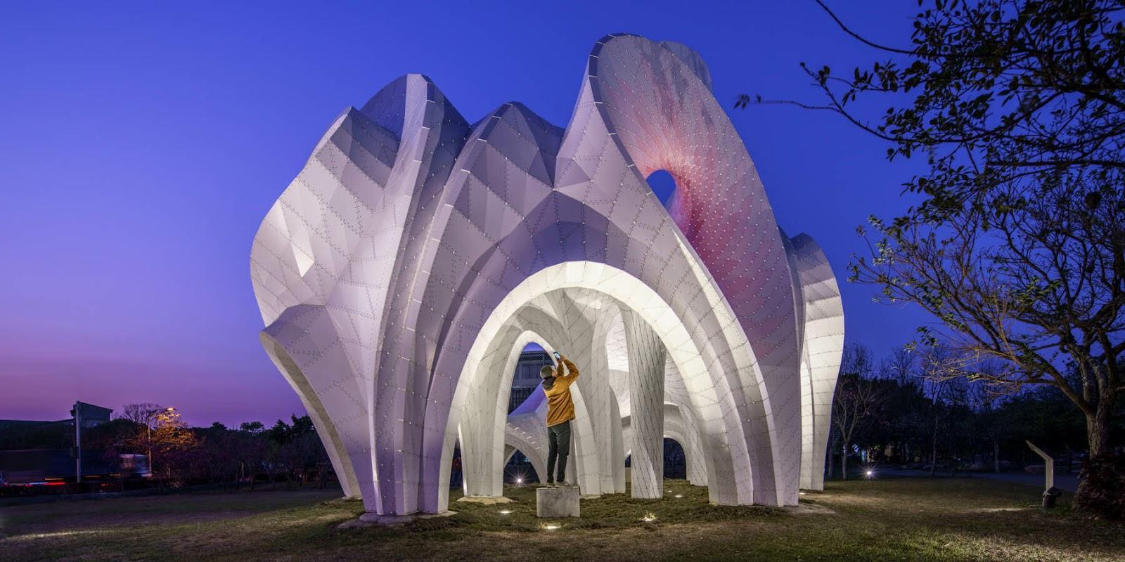 Pavilion Hoa Anh Đào Của Marc Fornes / Theverymany Mở Ra Không Gian Vui Chơi Và Nghỉ Ngơi Ở Đài Loan 13 cherry-blossom-pavilion-theverymany-designboom-2