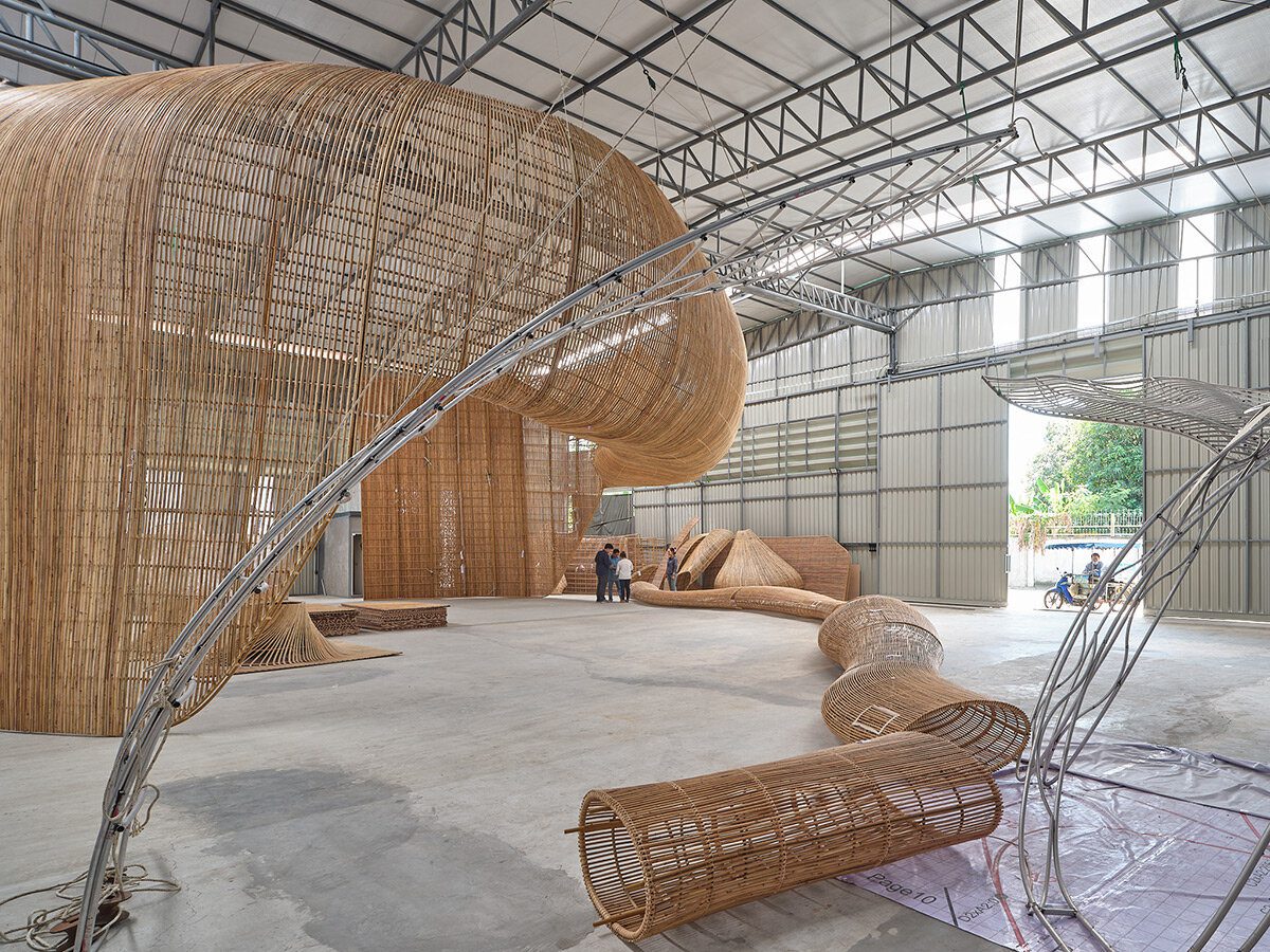 Đột phá nghệ thuật với mây tre uốn lượn tại Sân bay Quốc tế Kempegowda 12 enter projects SOM kempegowda international airport interiors designboom 021